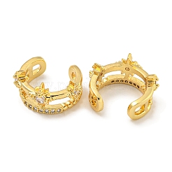 女性用真鍮カフピアス  18KGP本金メッキ  16x11mm&nbsp;EJEW-C104-117G