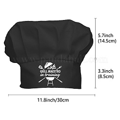 綿のシェフハット  黒い帽子  白い模様  言葉  70x100mm&nbsp;AJEW-WH0242-027