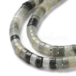 ナチュラルグリーンラインジャスペビーズ連売り  フラットラウンド  4x2mm  穴：1mm  約169個/連  14.96''（38センチメートル）&nbsp;G-P468-12