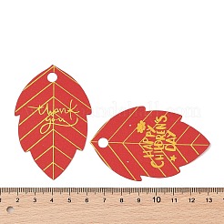 金箔押し紙プリントギフトタグ100枚  麻ロープ付き  レッド  7x4.5x0.03cm&nbsp;CDIS-H007-14A