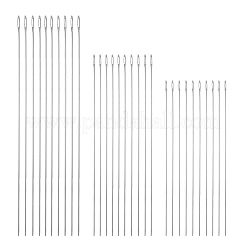 スチールビーズ針20本  ステンレス鋼色  80x0.45mm&nbsp;STAS-YW0002-91A