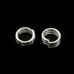 真鍮スプリットリング  鉛フリー＆カドミウムフリー  トリプルループ丸カン  925銀メッキ  21ゲージ  5x2.7mm  内径：3.5mm&nbsp;KK-O143-22S