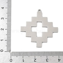 ステンレスペンダント201個  レーザー切断  クロスチャーム  変色防止  ステンレス鋼色  35x32x1mm  穴：1.6mm&nbsp;STAS-S174-24P