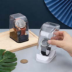 2個 2色 プラスチック製 C字型 シングルウォッチディスプレイケース  時計を見せる  長方形  ミックスカラー  7.5x5.5x9.3cm  1pc /カラー&nbsp;CON-PH0003-61