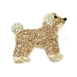 動物合金ラインストーンブローチ（洋服用）  牧羊犬  43.5x46.5mm&nbsp;JEWB-C046-04D-LG