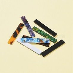 8 個 4 スタイル酢酸セルロース (樹脂) ビッグペンダント  長方形チャーム  ミックスカラー  53x9x2~3mm  穴：1.5mm  2個/スタイル&nbsp;KY-FS0001-17