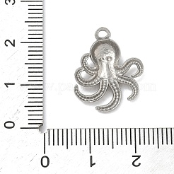 海洋動物スタイルの304ステンレススチールペンダント  変色防止  タコ  19x16.5x3mm  穴：1.4mm&nbsp;STAS-K267-23D-P