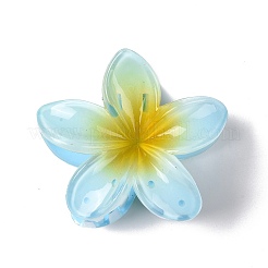 プラスチックバンスクリップ  鉄パーツ  女性の女の子のために  花  ミックスカラー  74x79x45mm&nbsp;OHAR-P020-08