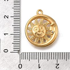 304ステンレスペンダント  月と太陽の魅力  イオンプレーティング（ip）  18KGP本金メッキ  21x18.5x4.5mm  穴：1.4mm&nbsp;STAS-C119-10G