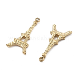 304ステンレスペンダント  エッフェル塔の魅力  イオンプレーティング（ip）  18KGP本金メッキ  22x10x2mm  穴：1.5mm&nbsp;STAS-Z121-35G