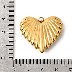 304ステンレスペンダント  ハートチャーム  イオンプレーティング（ip）  ステンレス鋼色  28x32x7mm  穴：2.5mm&nbsp;STAS-B128-11D-G
