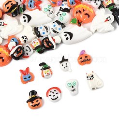 14 スタイルのハロウィーンテーマ蓄光樹脂デコデンカボション  混合図形  暗闇で光る  ミックスカラー  10.5~23.5x7.5~19x2.5~6mm&nbsp;CRES-FS0001-29