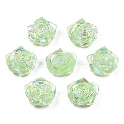 不透明な腹筋プラスチック カボション  ABカラーメッキ  ローズ  アクアマリン  18x17x6.5mm&nbsp;KY-N021-01-A08