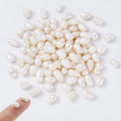 天然養殖淡水パールビーズ連売り  ライス  貝殻色  7~9x6~7mm  穴：0.5mm  約22~23個/連  7.09インチ（18cm）  5連売り/ボックス&nbsp;PEAR-NB0001-46