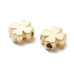 CCBプラスチックビーズ  クローバー  ゴールドカラー  7.5x7.5x3mm  穴：1.6mm&nbsp;CCB-A001-03G