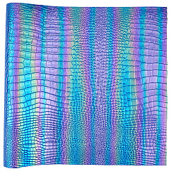 クロコダイル柄PUレザー生地  クラフト用品  ダークブルー  1350x298x1mm&nbsp;DIY-WH20062-47K