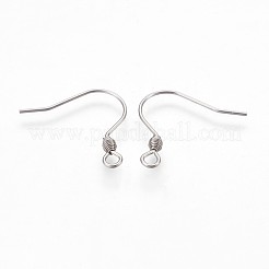 変色しにくい304ステンレススチール製ピアスフック  水平ループ付き  ステンレス鋼色  18.5x19x2.5mm  穴：2mm  21ゲージ  ピン：0.7mm&nbsp;STAS-P220-12P