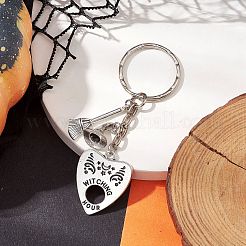ハロウィン合金キーホルダー  鉄のスプリットキーリング付き  ハート  アンティークシルバー＆プラチナ  7.7cm&nbsp;KEYC-JKC00766