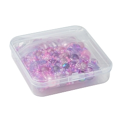 ガラスビーズ66g  ラウンド＆ヒトデ＆フィッシュ＆ロンデル  混合スタイル  濃いピンク  2~14x2~10x1~8.5mm  穴：0.8~1.5mm&nbsp;GLAA-FS0002-03A