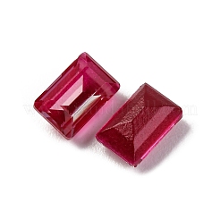 ガラスラインストーンカボション  後ろ向き  多面カット  長方形  シャム  6x4x2.5mm&nbsp;RGLA-A026-02A-208DE