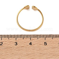 304ステンレススチールカフオープンリング  ハート  ゴールドカラー  5.5mm  usサイズ7 1/4(17.5mm)&nbsp;SA-CBAD22F-01G-C