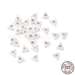 925スターリングシルバービーズ  三角形  銀  2.5x3x0.8mm  穴：1mm  約256個/10g&nbsp;STER-D035-09S
