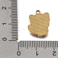 304ステンレススチールエナメルペンダント  イオンプレーティング（ip）  ゴールドカラー  キツネのチャーム  16x13x1.4mm  穴：1.4mm&nbsp;SA-CBAA2E4-10F-G