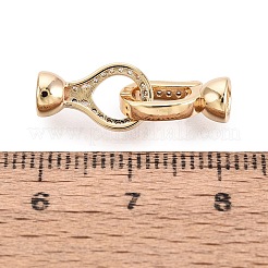 真鍮製マイクロペーブクリアキュービックジルコニアの留め金  ティアドロップ  18KGP本金メッキ  22mm  涙：13x8x5 mm  クラスプ：12x7x5mm&nbsp;KK-Q074-15G