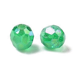 環境に優しい透明アクリルビーズ  多面カット  ラウンド  ABカラー  グリーン  8mm  穴：1.5mm  約2000個/500g&nbsp;TACR-PL642-8mm-18