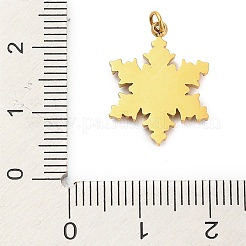 304ステンレススチールのラインストーンペンダント  ゴールドカラー  丸カン付き  スノーフレーク  19x14.5x2mm  穴：2mm&nbsp;X-FIND-I062-01G-03