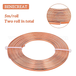 アルミ製ワイヤー  フラット  ビスク  3x1mm  約16.4フィート（5m）/ロール&nbsp;AW-BC0003-04B-B
