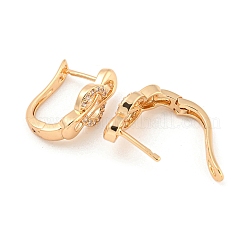 ブラスマイクロパヴェクリアキュービックジルコニアフープピアス  リング  ライトゴールド  18.5x8mm&nbsp;EJEW-A107-01B-KCG
