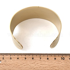 316l サージカルステンレススチール カフバングル  女性用幅広バンドバングル  波  ゴールドカラー  内径：2.50インチ（6.35cm）  幅38.5mm&nbsp;BJEW-D454-01D-G
