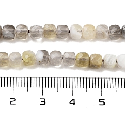 天然石ボツワナアゲートビーズ連売り  多面カット  キューブ  3.5~4.5x3.5~4x3.5mm  穴：0.6mm  約103~106個/連  15.55'~15.75''（39.5~40センチメートル）&nbsp;G-H042-A07-02