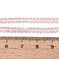 透明ガラスビーズ連売り  骨の形状  多面カット  ピンク  2~2.5x3.5~4x2.5~3mm  穴：0.7~0.8mm  約142~160個/連  11.61~15.35インチ（29.5~39cm）&nbsp;GLAA-Q107-01A-B01