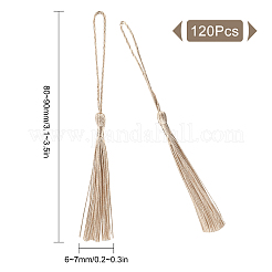 100個ポリエステルタッセルビッグペンダントデコレーション  パパイヤホイップチャーム  80~90x6~7mm&nbsp;FIND-SC0002-37