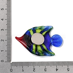 ランプワーク冷蔵庫ステッカー  魚  ミックスカラー  29x45x9mm&nbsp;LAMP-038-01