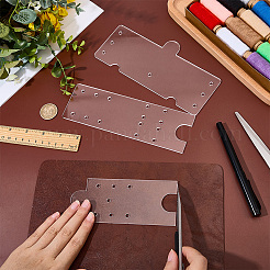 3種類のスタイルのアクリルテンプレート3個  長方形  透明  14.1~18.8x5.9~8.8x0.3cm  1個/スタイル&nbsp;TOOL-BC0003-53