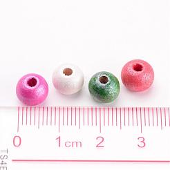 丸い天然木ビーズ  染め  無鉛の  ミックスカラー  7~8x8~9mm  穴：2~3mm&nbsp;X-WOOD-Q017-8mm-M-LF