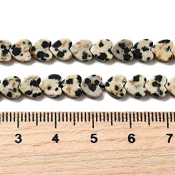 天然石ダルメシアンジャスパービーズ連売り  ハート  6x6x2mm  穴：0.7mm  約65~72個/連  13.39''（34cm）〜15.35''（39cm）&nbsp;LS-G-A272-A01-32