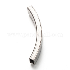 変色しない304ステンレススチール製スライドチャーム  カーブチューブ  ステンレス鋼色  53x13x5mm  穴：12.5x3.5mm&nbsp;LS-STAS-Z025-07P