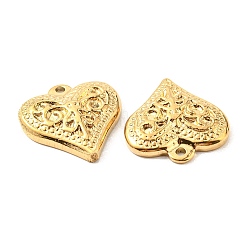 PVD真空メッキ304ステンレスペンダント  ハートチャーム  ゴールドカラー  16.5x15x3mm  穴：1.2mm&nbsp;STAS-F287-51G