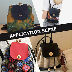 合成皮革バッグカバー1枚  合金ツイストロッククラスプ付き  バッグ交換用アクセサリー  アンティークブロンズ  ダークブラウン  23.1x13.5x0.15~2.2cm  穴：1mm&nbsp;FIND-CL0001-22B