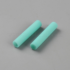 靴紐用のプラスチック製アグレット  靴紐の先端の頭  コラム  ミディアムターコイズ  25x4.5mm  4個/セット&nbsp;KY-WH0049-24E