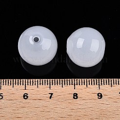 手作り吹きガラスビーズ  ラウンド  ホワイト  16x16mm  穴：1~1.6mm&nbsp;BLOW-T001-32B-09