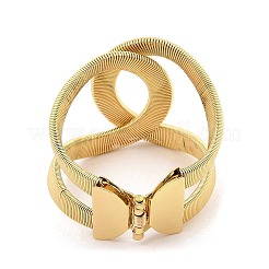 女性用鉄製カフバングル  ヘビ  ゴールドカラー  内径：2インチ（4.95cm）&nbsp;BJEW-L629-13G