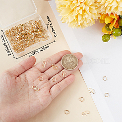 50 個の真鍮 S フッククラスプ  100個の丸カン付き  長持ちメッキ  24KGP本金メッキ  12x7.5x1mm&nbsp;KK-BBC0008-85G