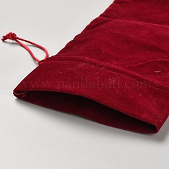 ベルベットのワインボトル梱包ポーチ  巾着袋  長方形  暗赤色  37.5x15.2x0.7cm&nbsp;LS-ABAG-WH20003-01C