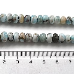 天然石ラリマービーズ連売り  ロンデル  6~12x4~7.5mm  穴：0.8~1mm  約77個/連  16.02''（40.7センチメートル）&nbsp;G-Q024-E03-01