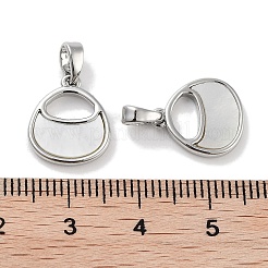 真鍮パヴェ天然シェルバッグ型チャーム  プラチナ  13.5x11.5x2mm  穴：4x2.5mm&nbsp;KK-C051-17P